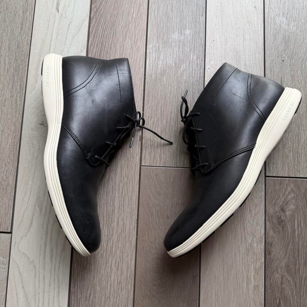 Cole Haan Grand.OS Chukka Boots Black Leather Men’s 11M